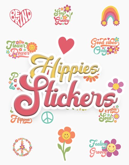 Hippie Stickers Pack 1